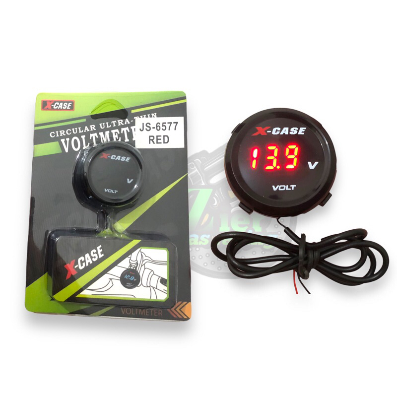 Jual Voltmeter Mini Bulat Xcase 6577 Pengukur Aki Digital Motor ...