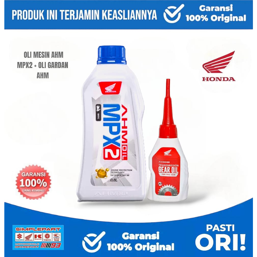 Jual PAKET HEMAT !! Oli Mesin Mpx2 ( 800ml ) & Oli Gardan AHM ( 120ml