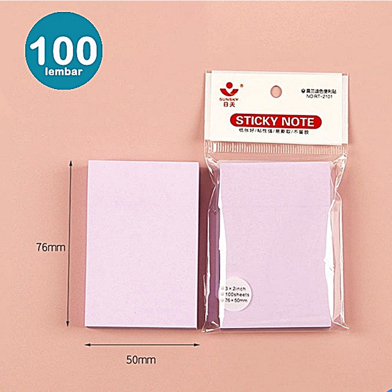 Jual Lembar Sticky Note Pastel Polos Memo Tempel Kertas Memo Polos Pastel Plain Sticky Notes