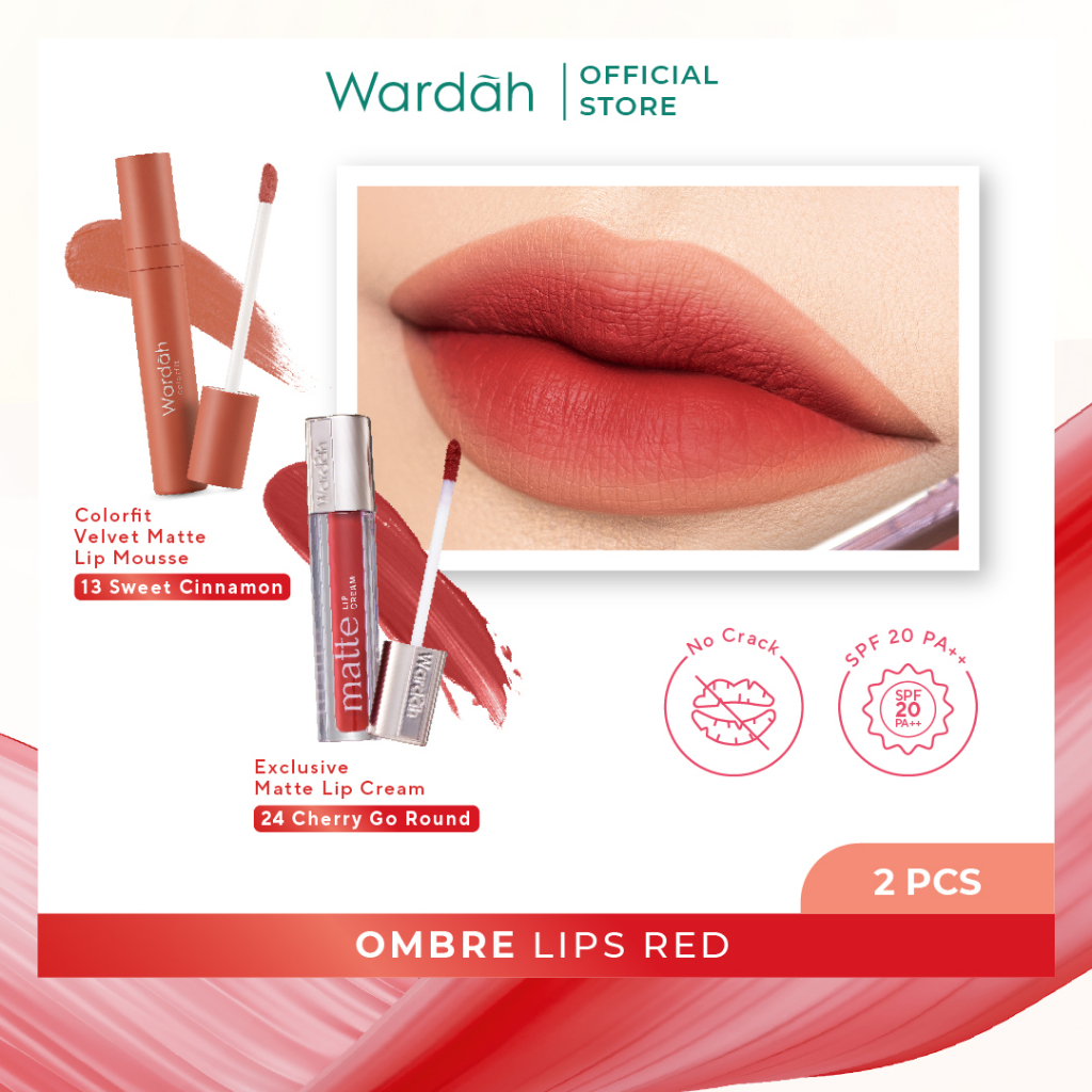 Jual Wardah colorfit velvet matte lip mousse 13 + wardah exclusive