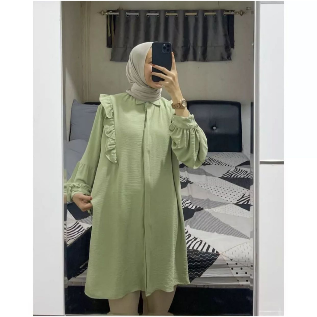 Jual Baju Atasan Wanita Terbaru Donel Tunik Model Simple Elegan Bahan