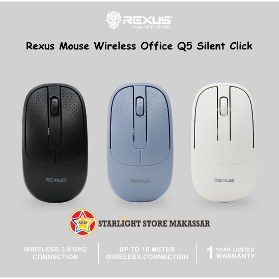 Jual Rexus Mouse Wireless Office Q5 Silent Click | Shopee Indonesia