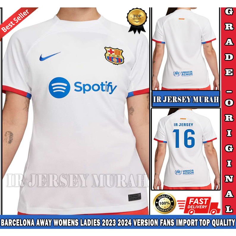 Jual Jersey Sepak Bola Barcelona Away Womens 2023/2024 Import Grade Ori ...