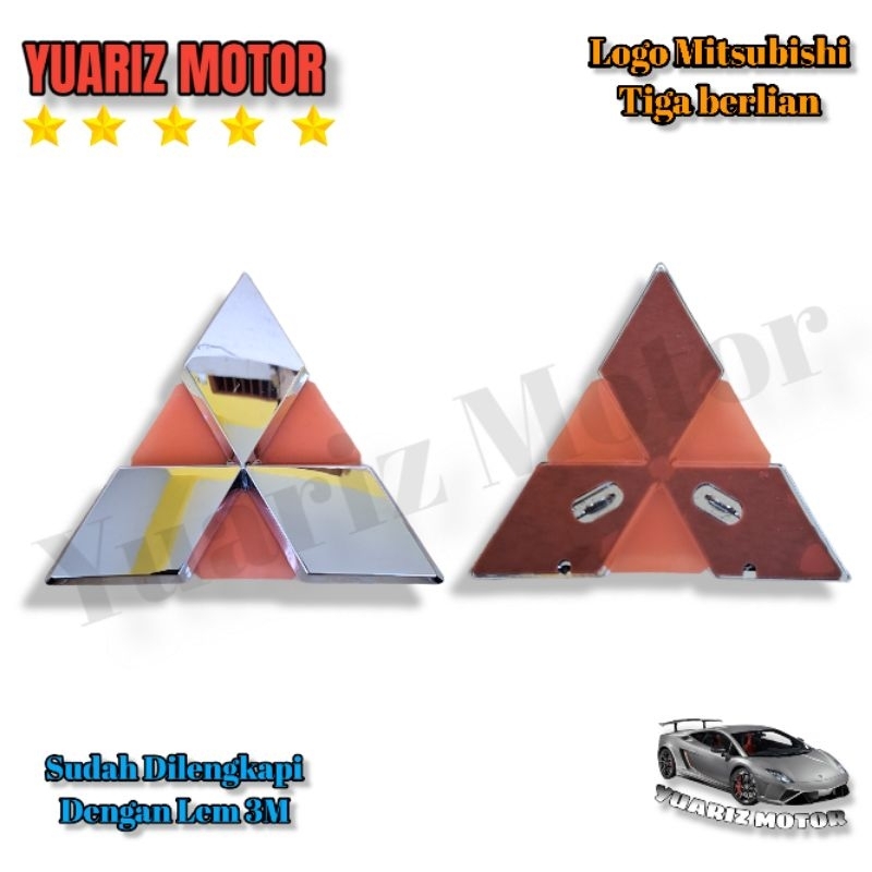 Jual Logo Emblem Mitsubishi Tiga Berlian Chrome Original Emblem Logo