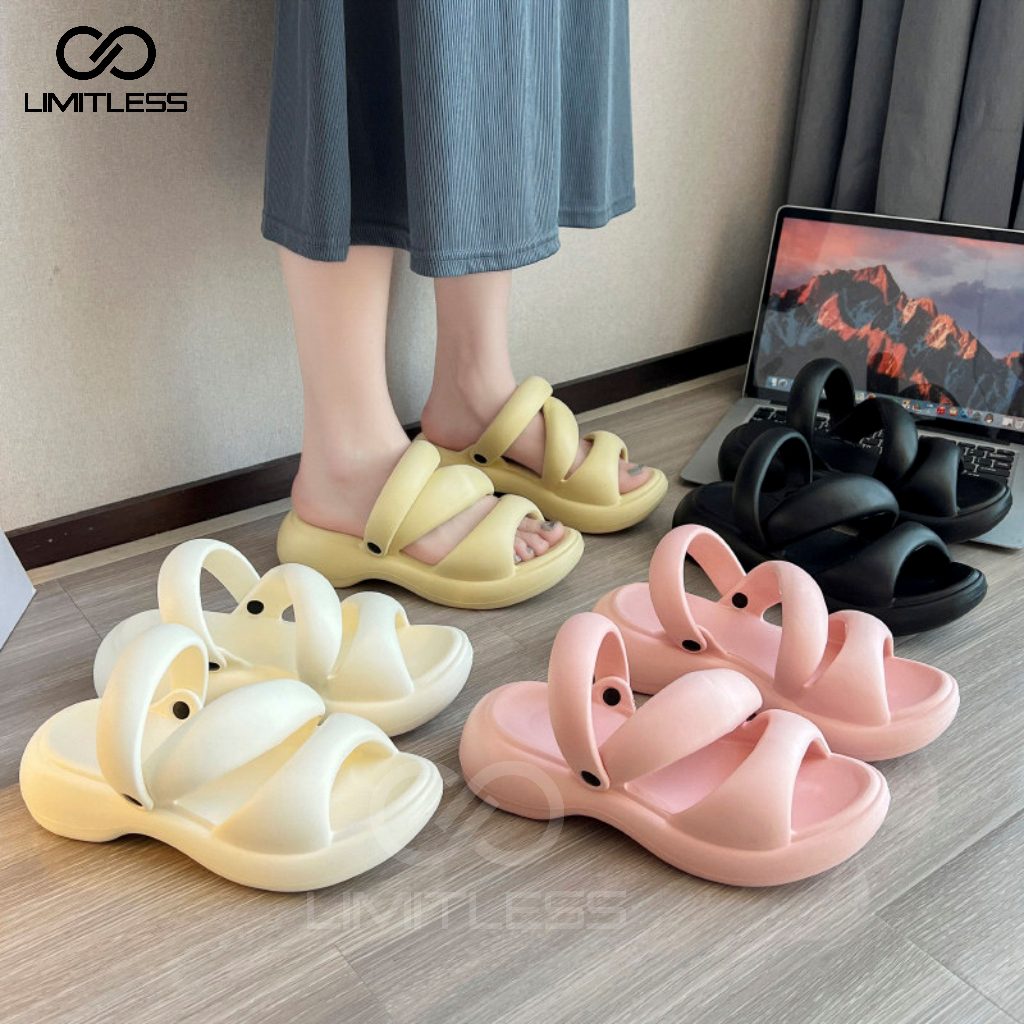 Jual Limitless - Sepatu Sandal Wanita Slop MINI-SO Platform Selop Tali ...
