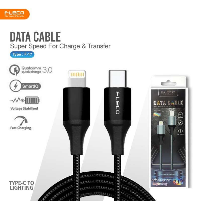 Jual Promo Kabel Data Fleco F Type C To Lightning Pd W Fast