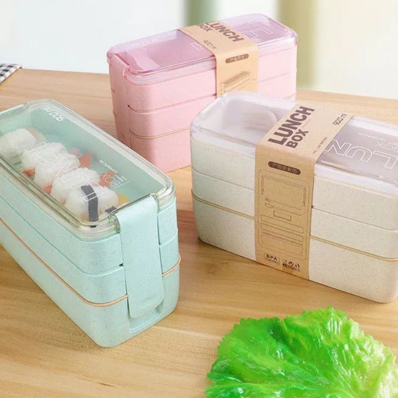 Jual LUNCH BOX WONDERFUL LIFE SET 3 TINGKAT / LUNCH BOX 3 TINGKAT 900ML