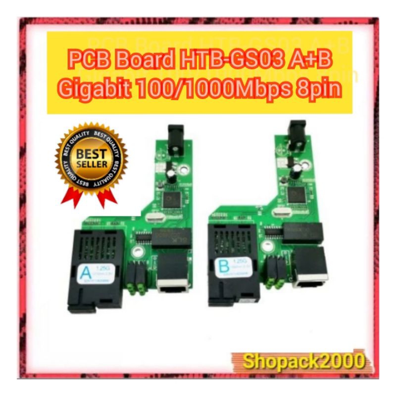 Jual Htb-Gs-03 A+B Pcb Converter Media Fiber Optic Giga Bit 1000Mbps ...