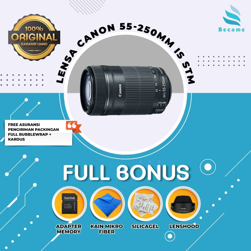 Jual LENSA TELE CANON 55-250MM IS STM MULUS LIKENEW ADA BONUSNYA ...