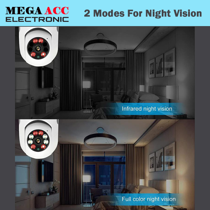Jual Ip Camera Wireless PTZ Rotating Light Bulb With Night Vision 4IR ...
