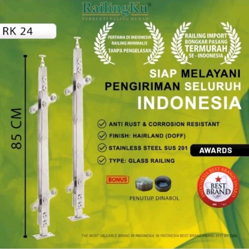 Jual Railing Tangga/Balkon Kaca minimalis [ RK 24 ] Railing anti karat ...