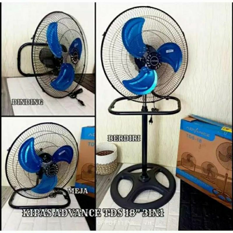 Jual Kipas Angin Besi Tornado Jumbo 18 Inch 3 In 1 Duduk Berdiri Dinding Tornado Fan Stand 9251