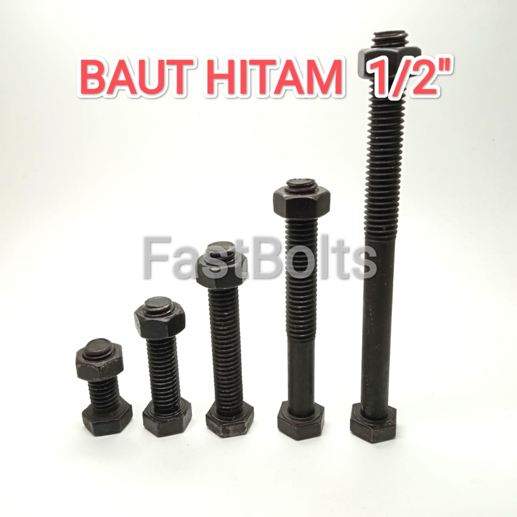 Jual BAUT DAN MUR HITAM KUNCI 19 PANJANG 15CM (1/2X6") | Shopee Indonesia