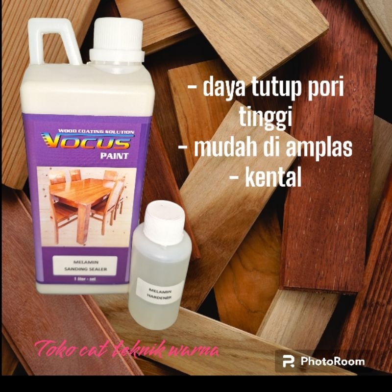 Jual VOCUS Melamin Sanding Sealer 1 Liter Set Bonus Emas Shopee Indonesia