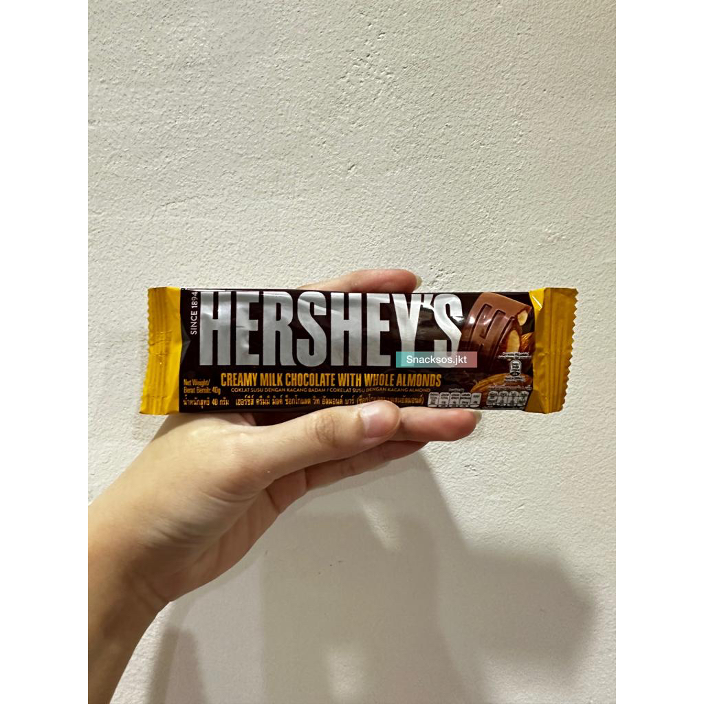 Jual HERSHEY'S CREAMY MILK CHOCOLATE WITH WHOLE ALMONDS - HERSHEYS ...