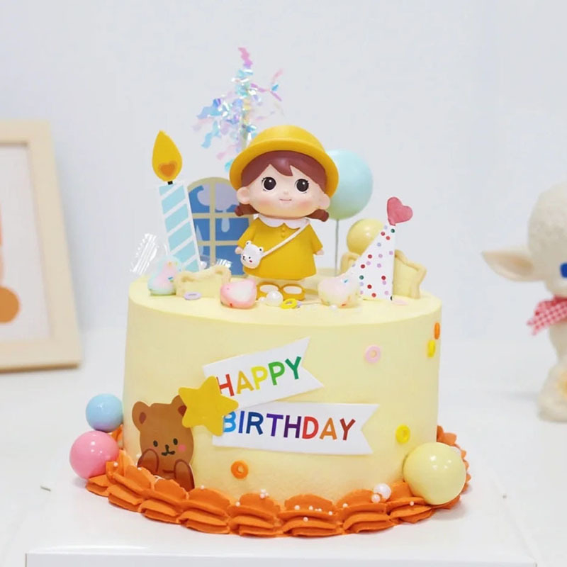 Jual 2 Pcs Cake Topper Anak Sekolah Baju Kuning / Figure Anak Sekolahan ...