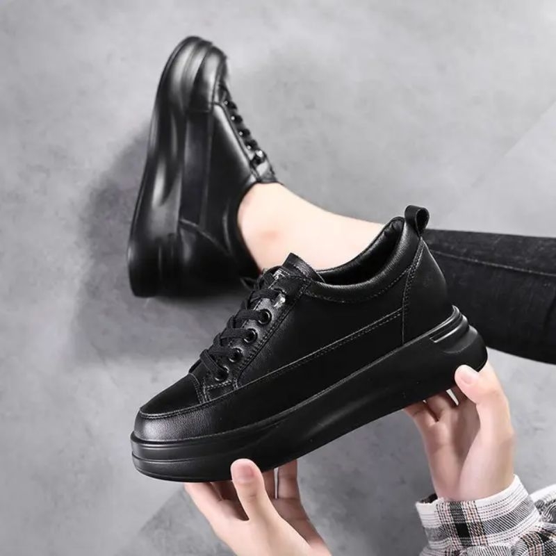 Jual Sepatu Sekolah Wanita Hitam Polos Sepatu Sneaker Wanita Import