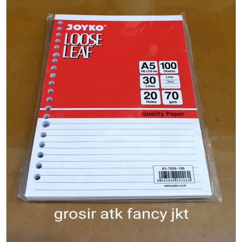 Jual Loose Leaf Kertas Binder Isi File Buku Sekolah A5 Garis Big JOYKO ...