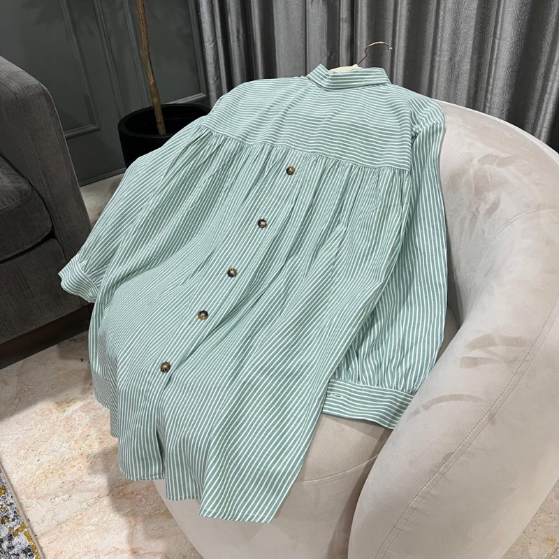 Jual BELEN STRIPE SHIRT - KEMEJA OVERSIZED KEMEJA JUMBO KANCING ...