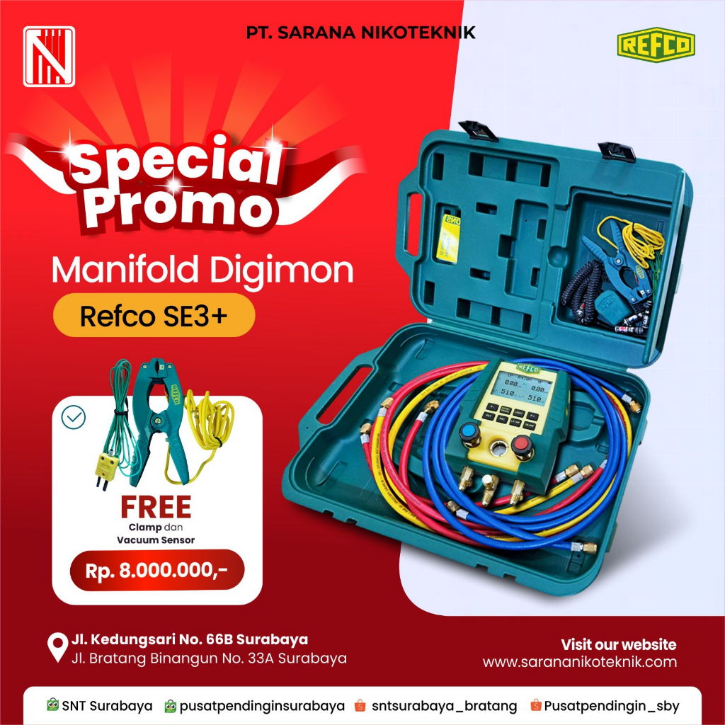 Jual Manifold Refco Digimon SE 3 Plus (Manifold digital refco