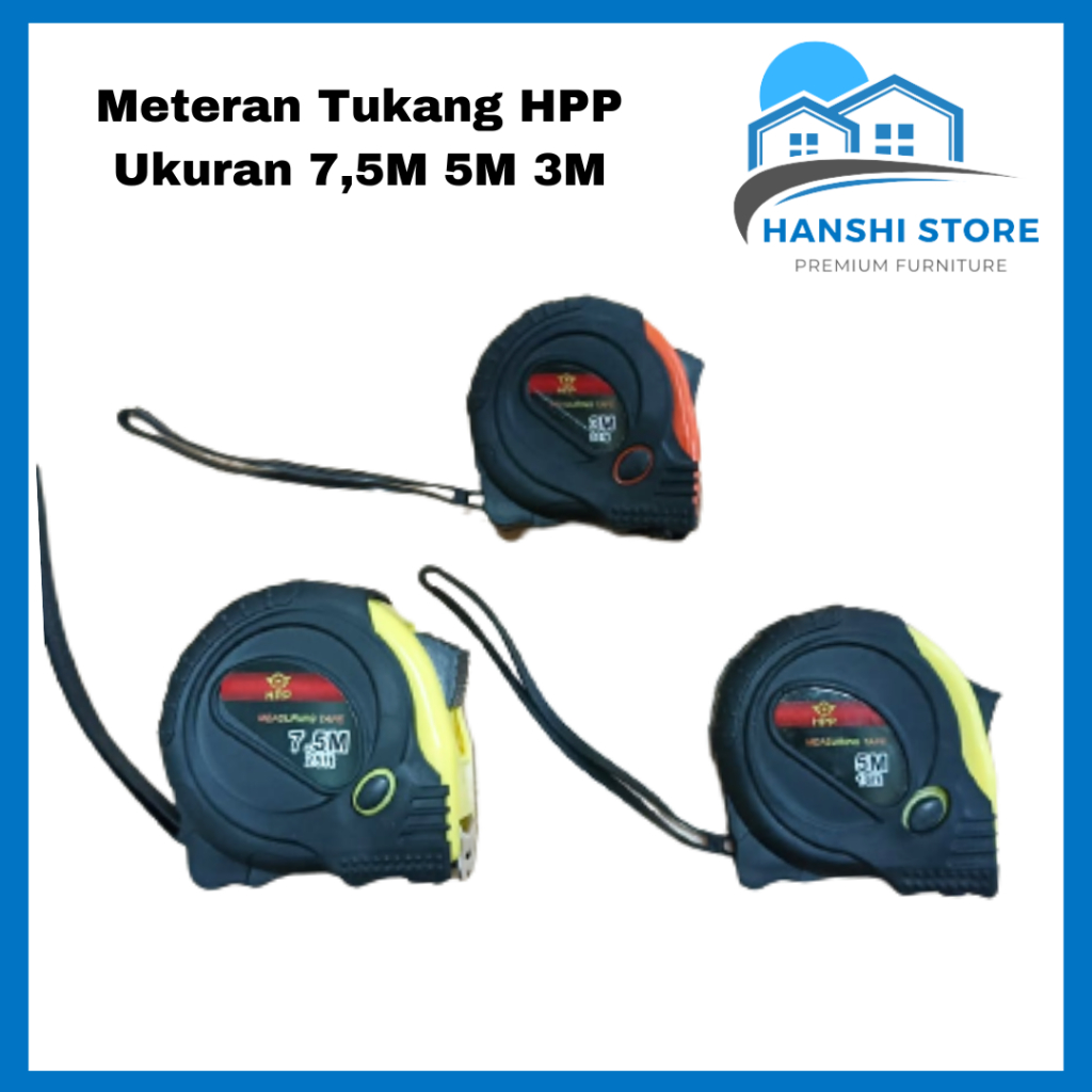 Jual Meteran Bangunan Merk HPP 7.5 Meter 5 Meter 3 Meter | Shopee Indonesia