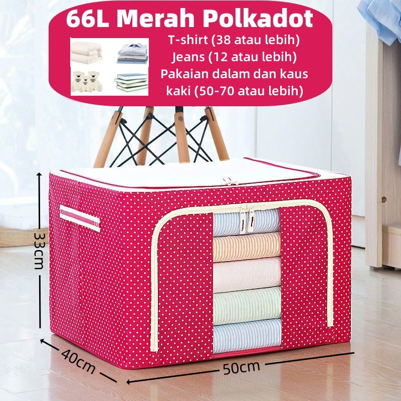 Jual 66L 100L 150L oxford kotak penyimpanan Lipat storage box pakaian ...