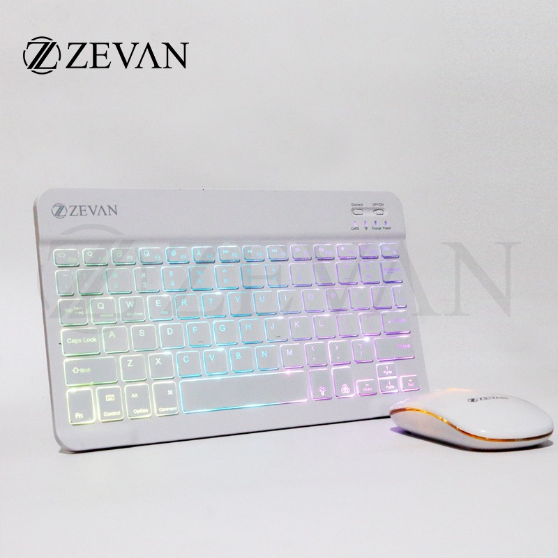 Jual ZEVAN Keyboard Mouse Wireless Set ZEVAN Bluetooth LED Touchpad 10 ...