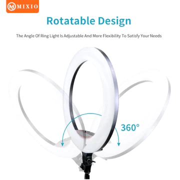 MIXIO Ring Light 45cm Light Stand Tripod 2M With 3 Holder HP Remot