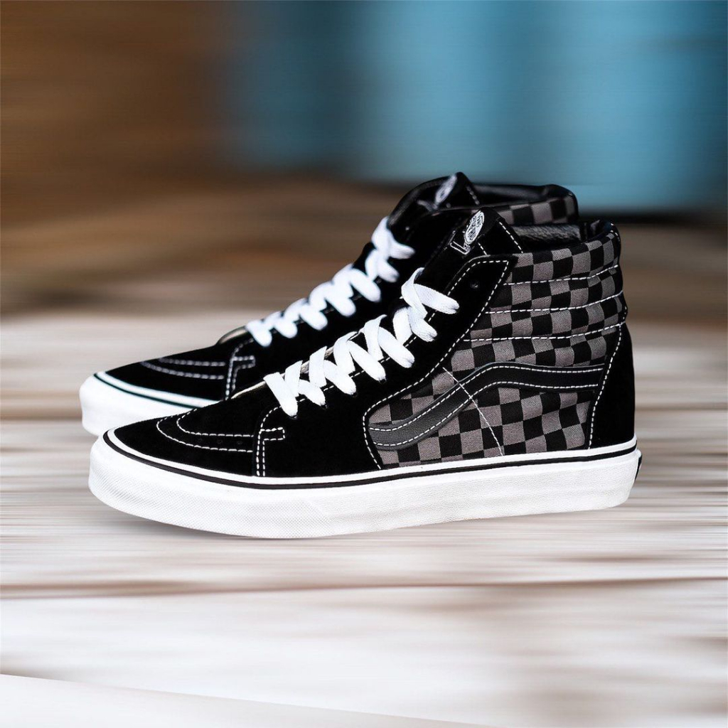 Vans sk8 hi black pewter checkerboard top