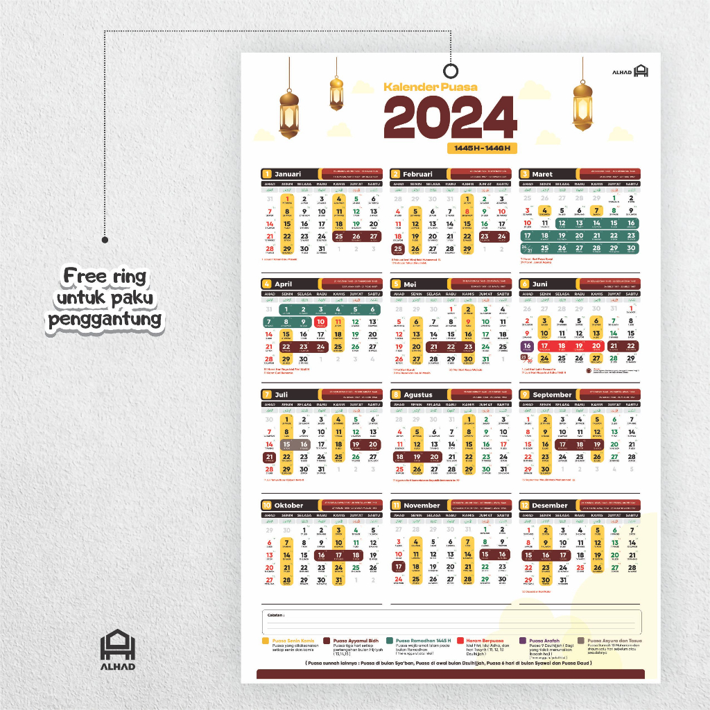 Jual Kalender Puasa 2024 I Komplit I Ukuran A3+ I A04 Shopee Indonesia
