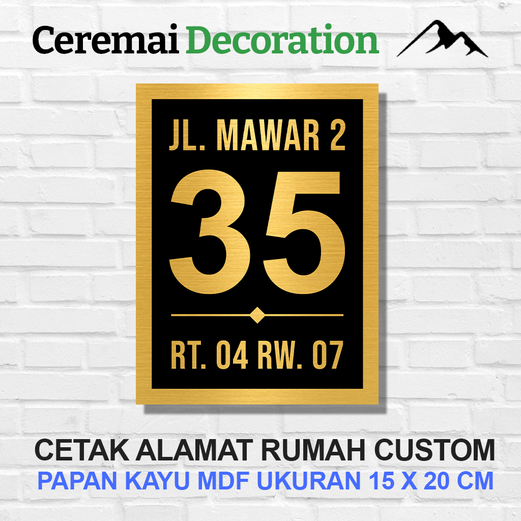 Jual Cm Decor Custom Nomor Rumah Plat Papan Alamat Nomer Rumah Kayu