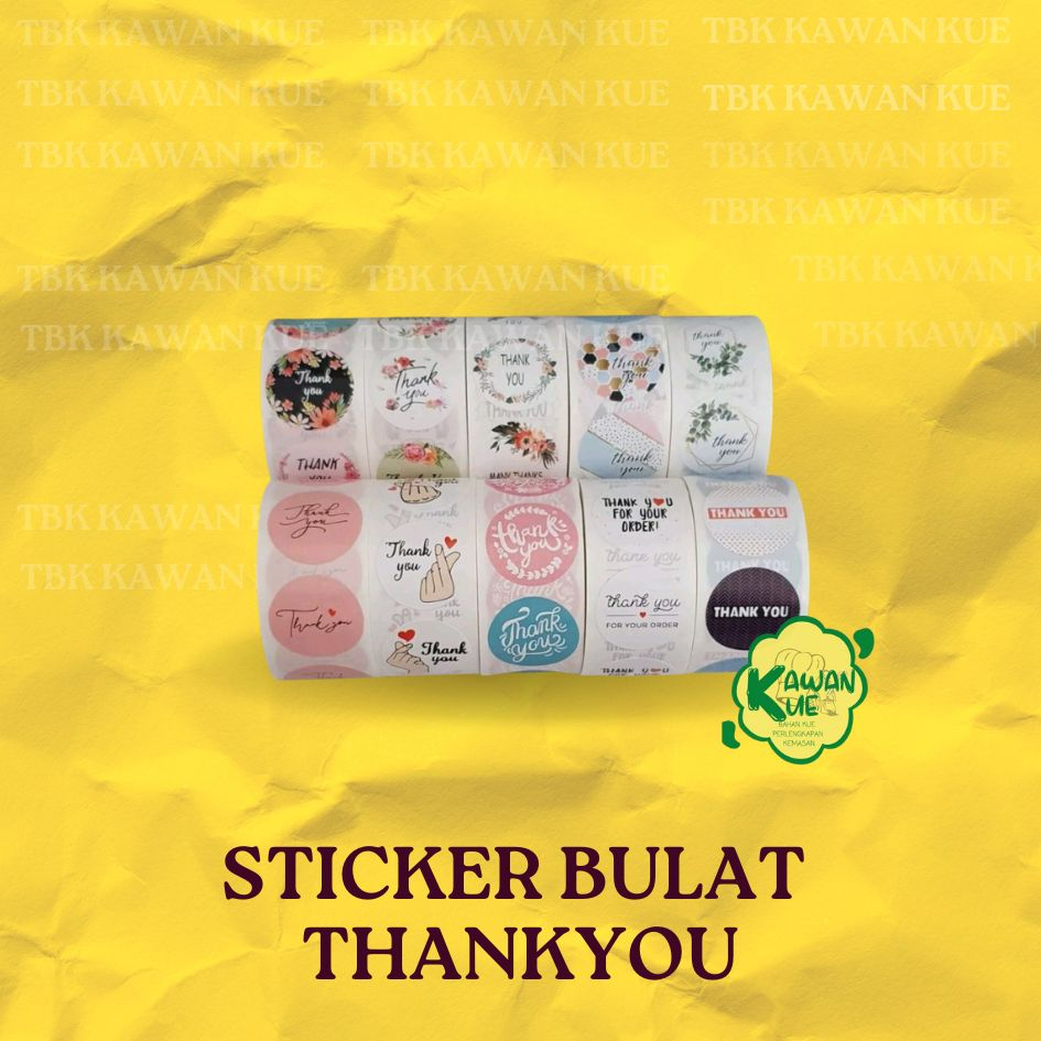 Jual STIKER TEMPEL THANK YOU BULAT 1 ROLL | Shopee Indonesia