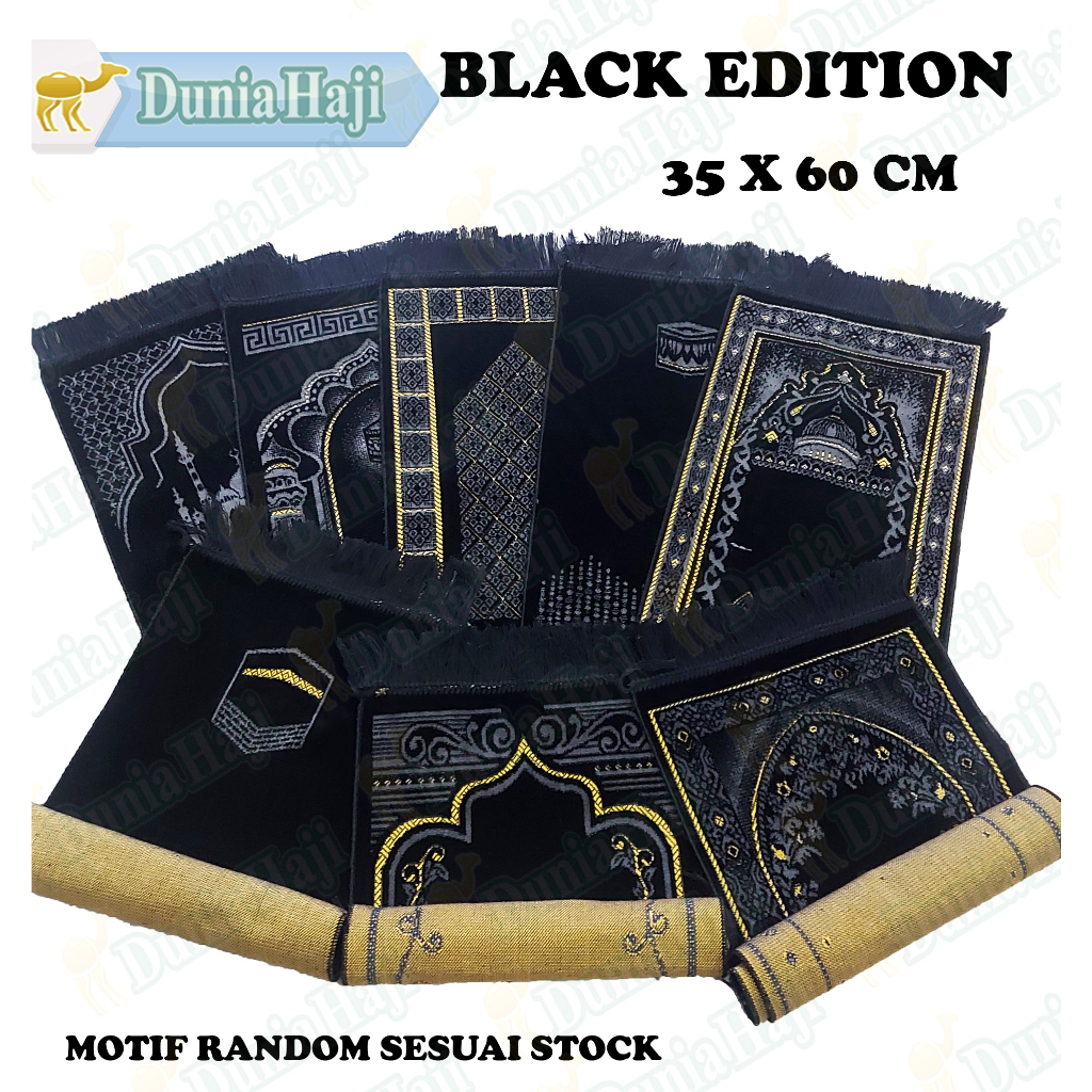 Sajadah Mini 35x60cm MukaTurkey Kepala Black Series Turkiye Hitam Kecil Traveling