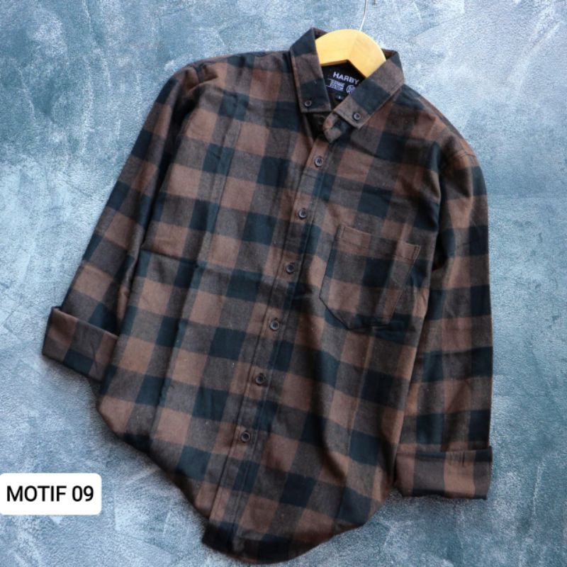 Jual PROMO Kemeja Flanel Pria LENGKAP Lengan Panjang Kemeja Flanel