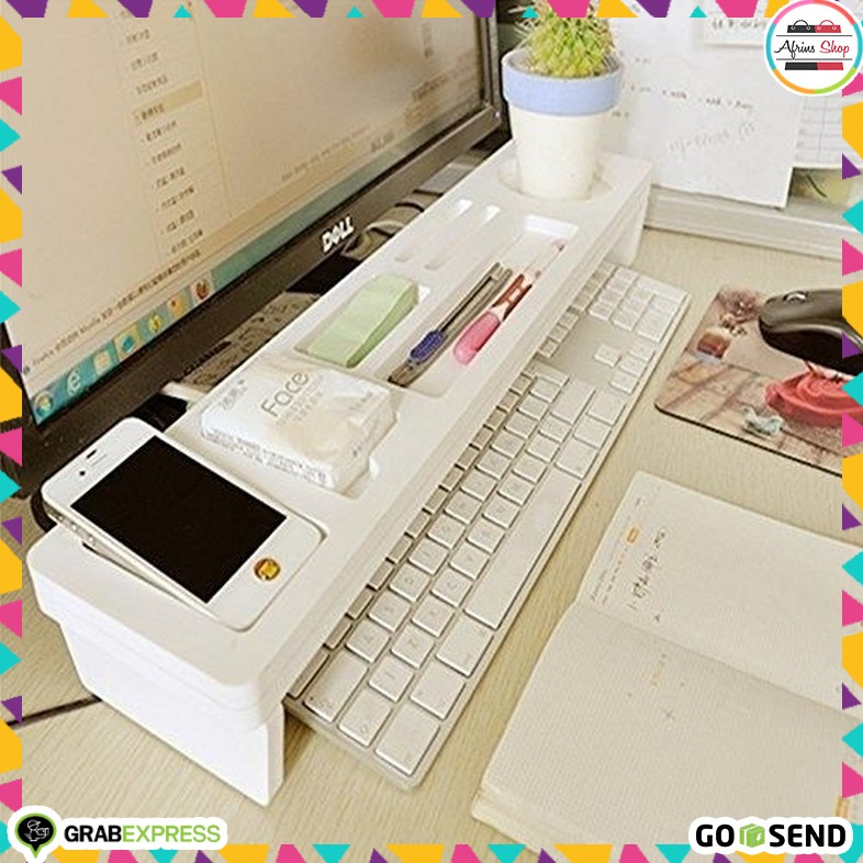 Jual Meja Monitor Mini Rak Keyboard Desktop Multifungsi 58 x 14 x 5 cm ...