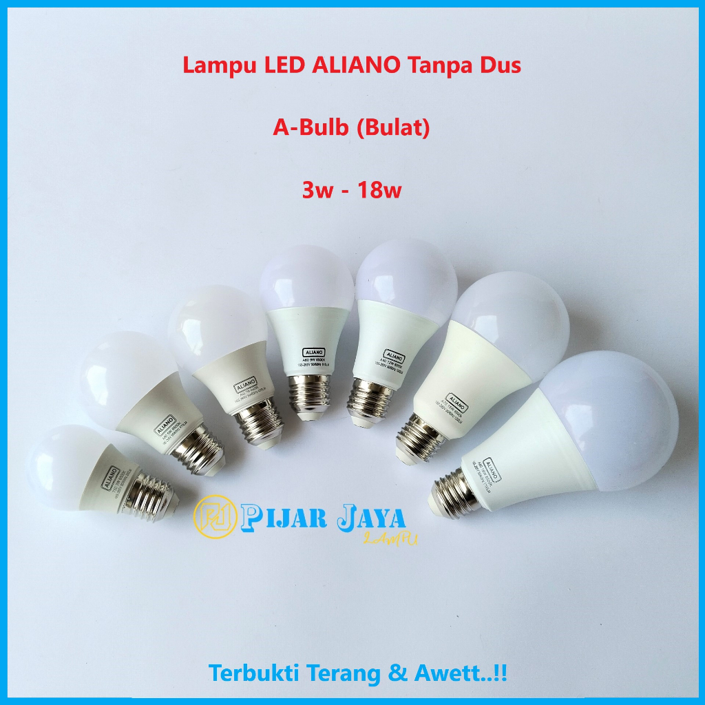 Jual Lampu Led Rumah Aliano Watt Bohlam Led W W W W W W W Putih Tanpa