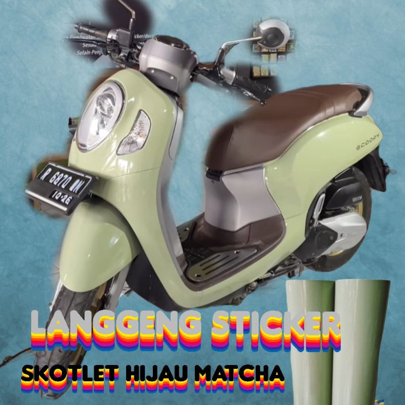 Jual Sticker Scotlite Hijau Matcha Glossy Premium Stiker Skotlet Les