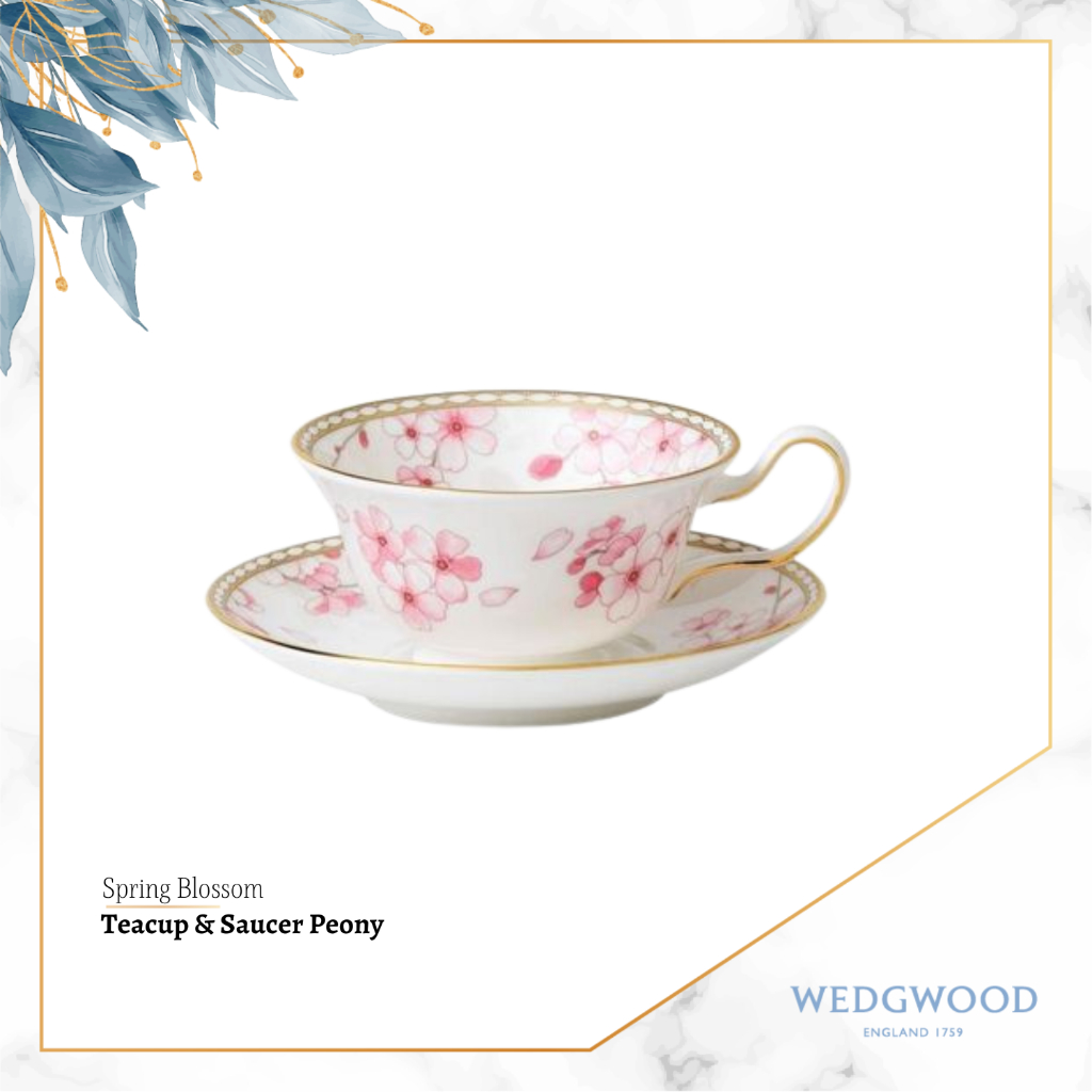 Jual Teacup & Saucer Peony Wedgwood Spring Blossom - 200ml | Shopee ...