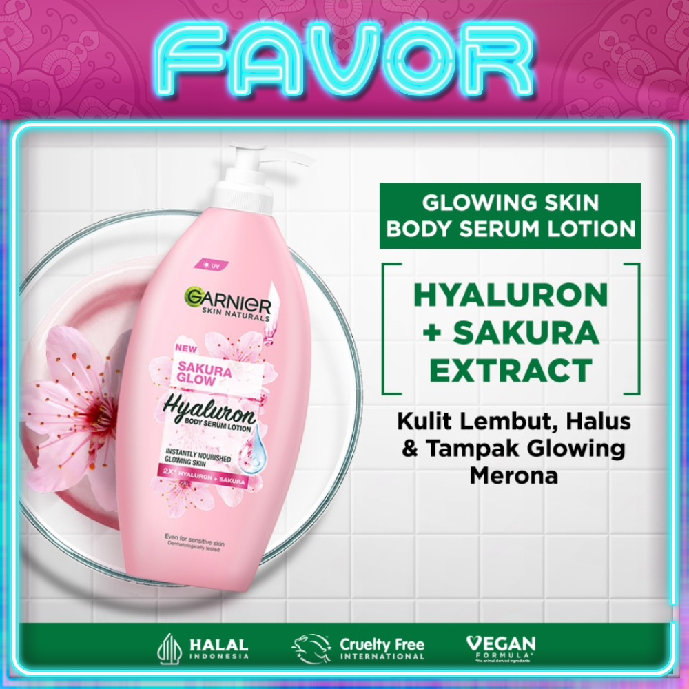 Jual Garnier Sakura Glow Body Serum Milk UV 400 ml Shopee Indonesia