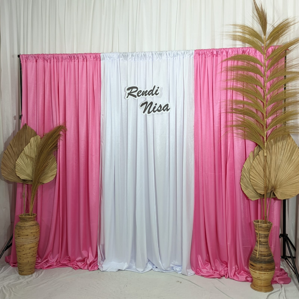 Jual Paket Backdrop Kain Dekorasi Lamaran / Ulang Tahun / Aqiqah / Kain