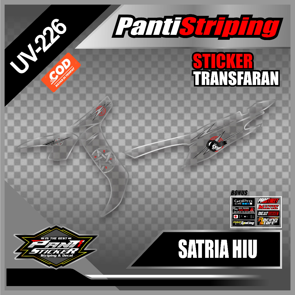 Jual Sticker Motor Sudah Potongan Variasi Suzuki Satria Hiu - Striping ...