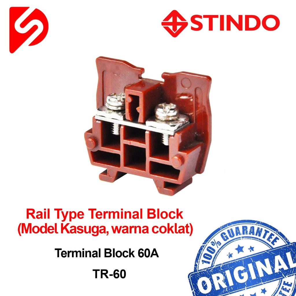 Jual Terminal Blok TR-60 Model Kasuga coklat Rail 2Fungsi STINDO ...