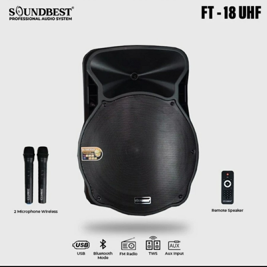 Jual SPEAKER PORTABLE SOUNDBEST FT18 UHF ORIGINAL BLUETOOTH TWS NEW ...