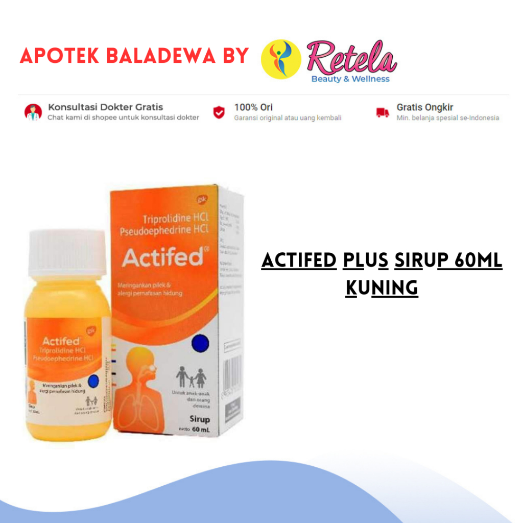 Jual Actifed Sirup 60 Ml Kuning Shopee Indonesia