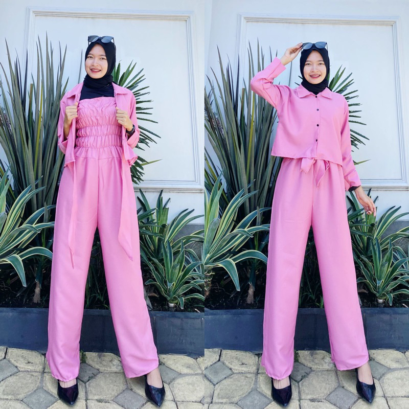 Jumpsuit store warna pink