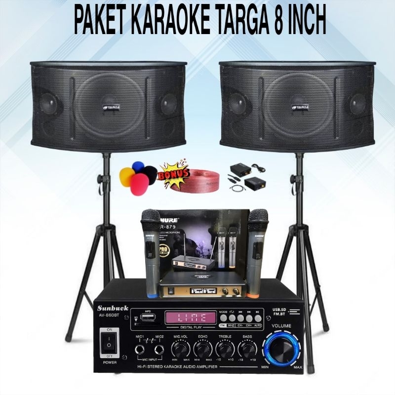 Jual PAKET SOUND SYSTEM 8 INCH TARGA PAKET KARAOKE RUMAHAN 8 INCH TARGA