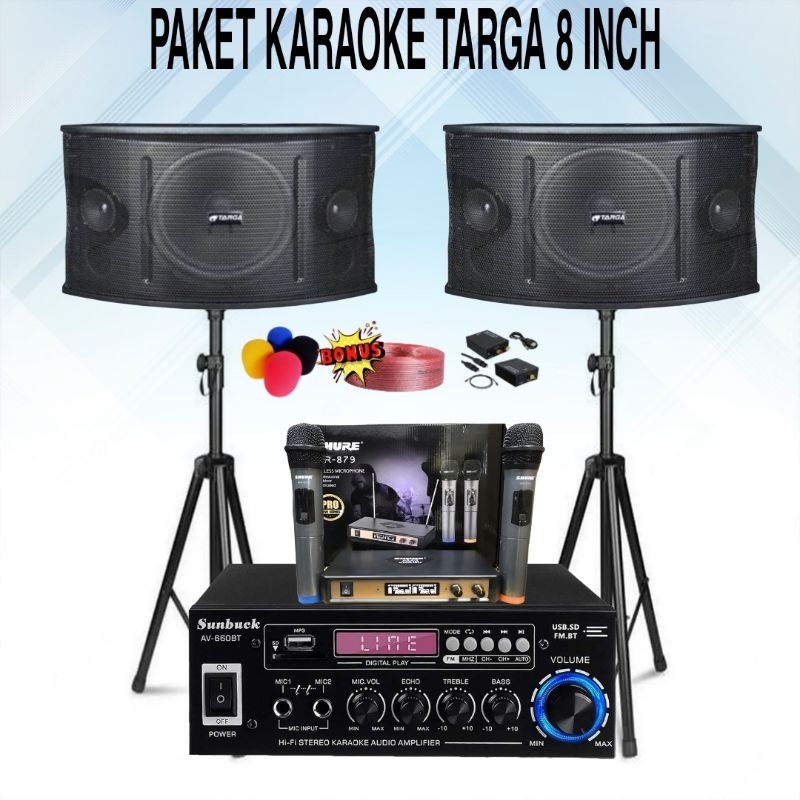 Jual Paket Sound System 8 Inch Targa Paket Karaoke Rumahan 8 Inch Targa