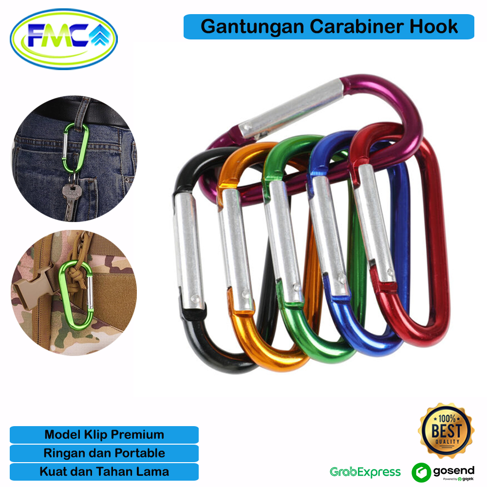 Jual Gantungan Kunci Carabiner Stainless Klip Pengait Hook Airpod ...