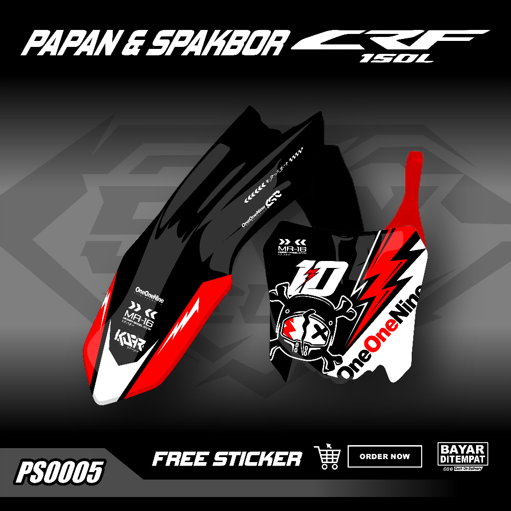 Jual DECAL PAPAN DAN SPAKBOR CRF 150L STICKER PAPAN NOMOR DAN SPAKBOR ...