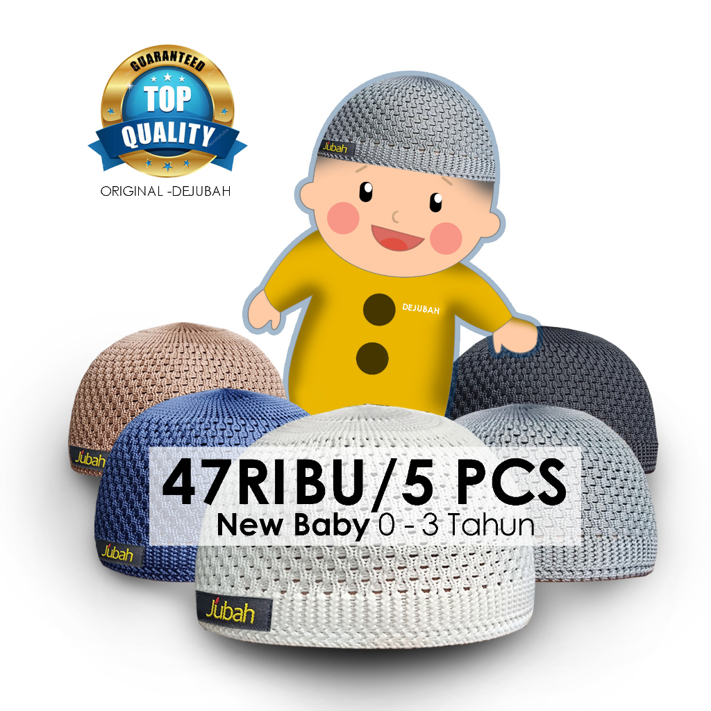 Jual DeJubah - PAKET 5 PCS Peci Kopiah Bayi Baby Laki laki | Shopee ...